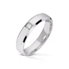 Wedding by Frisenberg – Giftering i hvitt gull – 4 mm bred- med 1 stk diamanter i alt 0,05 ct TW/SI