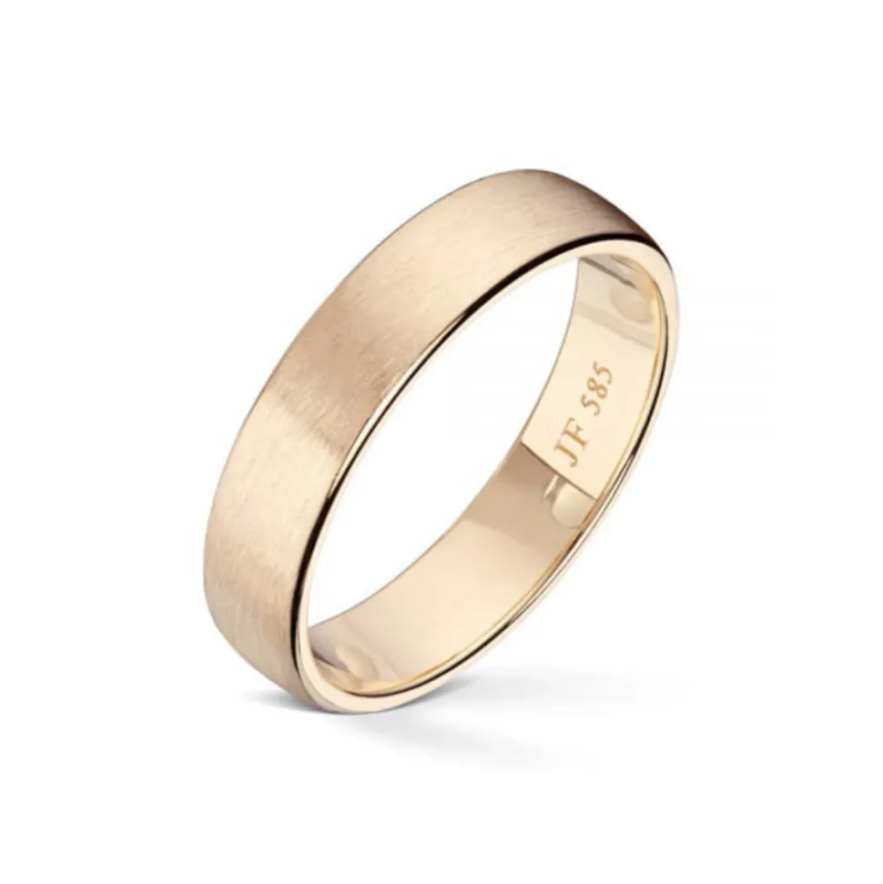 Wedding by Frisenberg – Giftering i gult gull -5 mm bred-silkematt overflate