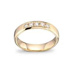 Wedding by Frisenberg – Giftering i gult gull med 0,25 ct TW/SI – 4 mm bred