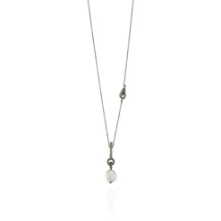 Wille Jewellery- Flawless- kjede-sølv rhodinert med barok ferskvannsperle. Lengde 90 cm